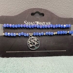 Blue Beaded Tree of Life Bracelet
